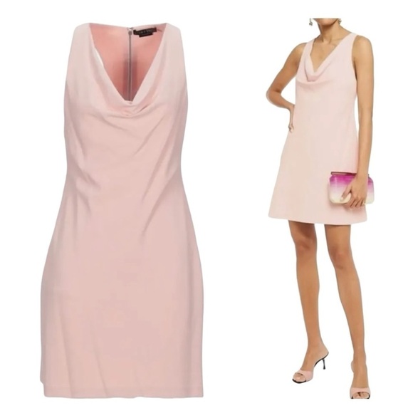 Alice + Olivia Dresses & Skirts - NWT Alice + Olivia Sleeveless‎ Cowl Neck A Line Mini Dress Pink Blush Size 8